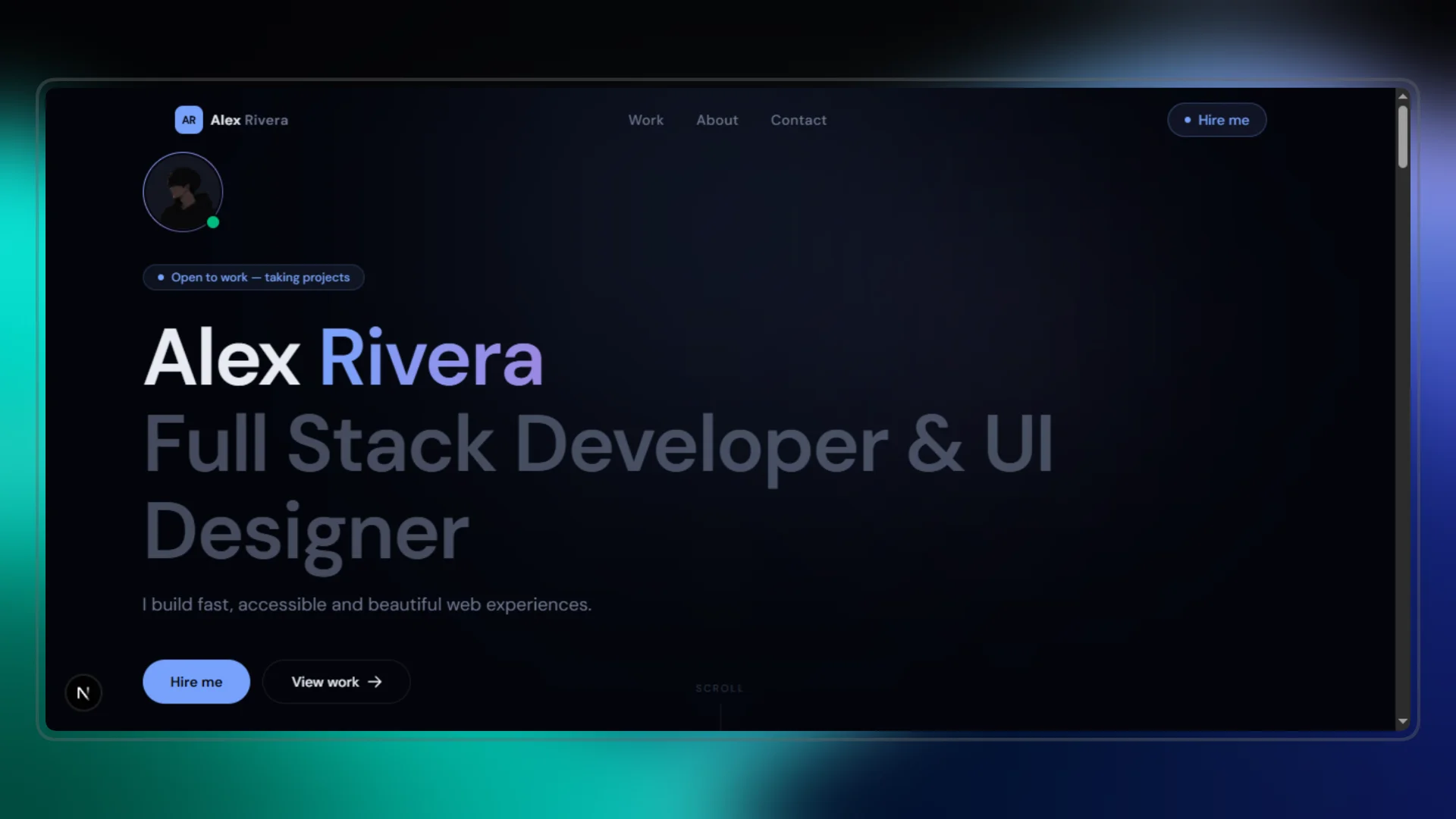 DevPortfolio — Next.js Portfolio Template for Developers & Designers