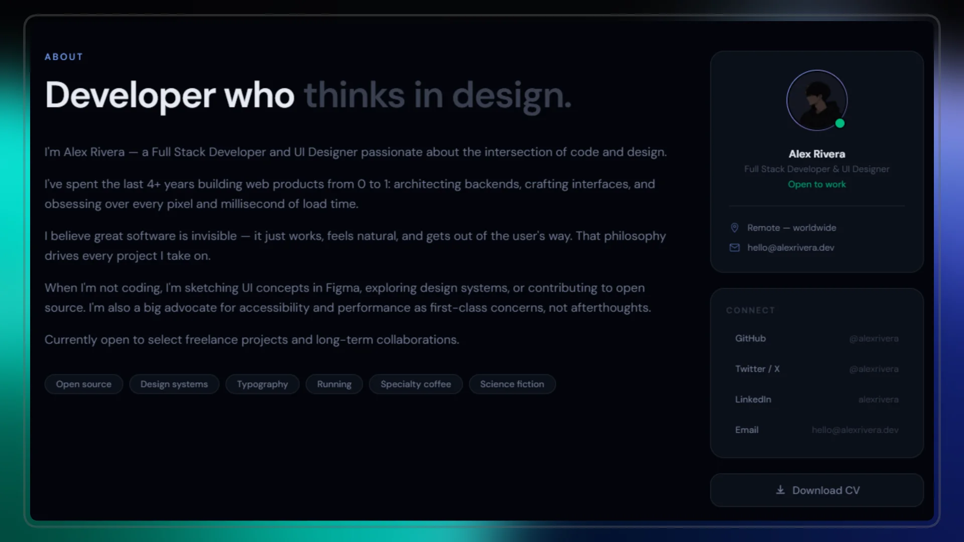Image of DevPortfolio — Next.js Portfolio Template for Developers & Designers